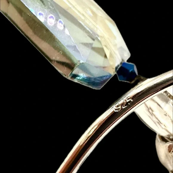 Stunning Blue Crystal Heart, 925 Sterling Silver, Great Preowned Condition - Picture 2 of 6